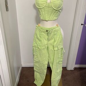 Lime Green Women's Cargo Pants